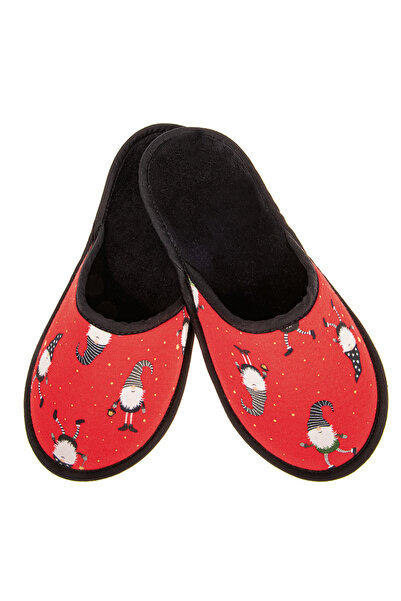 Amaryllis Slippers Ουνισέξ υφασμάτινη Χριστουγεννιάτικη βαμβακερή παντόφλα ελ...