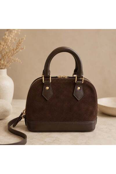 Uderra Leather Genuine Leather Brown Bag – Skl00106-Brown Suede Leather