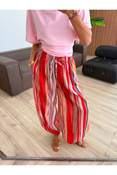 Mzr Collection Çizgili renkli pantolon