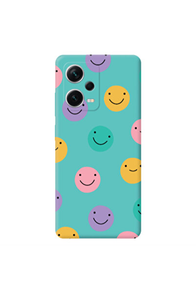 Other Xiaomi Poco X5 Colorful smiles Turquoise Colored Silicone TPU Θήκη