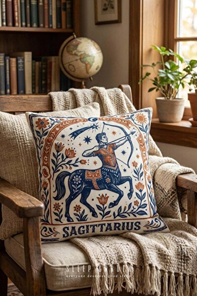 Sleep Garden Sagittarius Zodiac Sign Design Modern Decorative Throw Pillow Co...