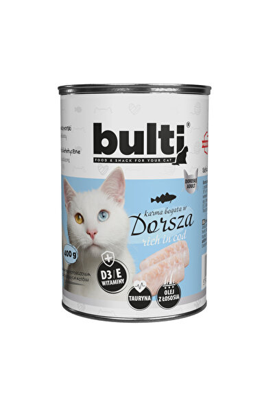 Bulti Hrană umedă pisici, Bulti, 400g, Cod de Pește, Pisici Adulte, Susține S...