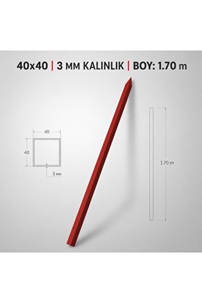 KÖŞEBENT DİREK boy 170 kalınlık 3mm 40x40 5 adet
