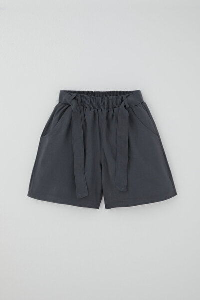 Breeze Girl's Shorts with Belt, Elastic Waist and Pockets, Ages 9-14, Smoked
