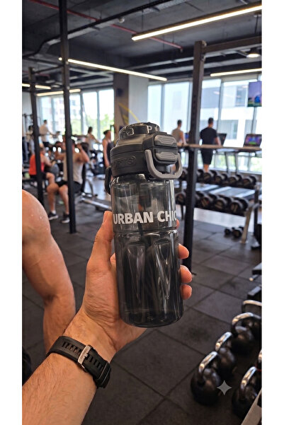 Duffa Çift Fonksiyon Kapaklı Sporcu Su Matarası Fitness Su Matarası Gym Matar...