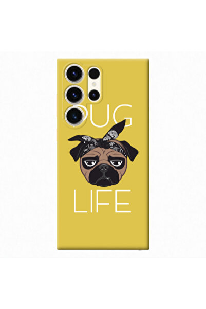 Other Samsung S23 Ultra Pug Life Yellow Colored Silicone TPU Θήκη