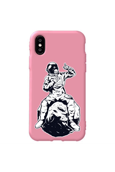 Other Apple iPhone Xs Max ice cream in space Pink Colored Silicone TPU Θήκη