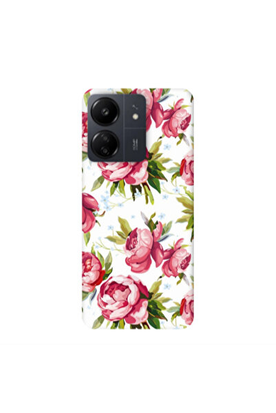Other Xiaomi Redmi 13C Pink Roses Transparent Silicone TPU Θήκη