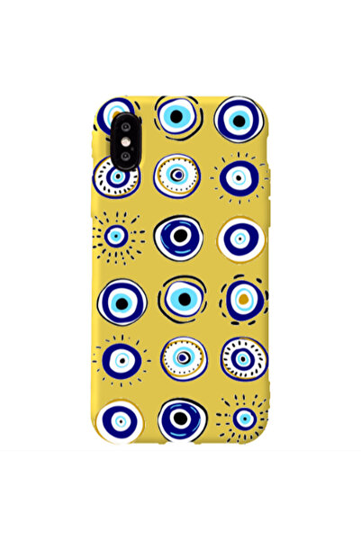 Other Apple iPhone Xs Beads Yellow Colored Silicone TPU Θήκη