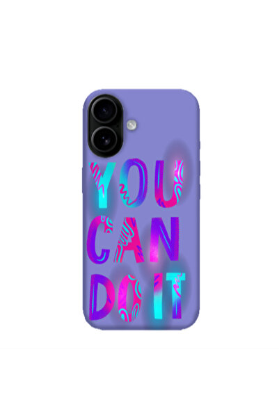 Other Apple Iphone 16 plus You Can Doit Purple Colored Silicone TPU Θήκη