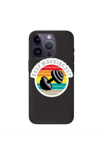 Other Apple iPhone 14 Pro Max Keep working out Black Colored Silicone TPU Θήκη