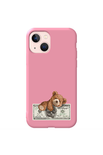 Other Apple iPhone 13 Money Style Pink Colored Silicone TPU Θήκη