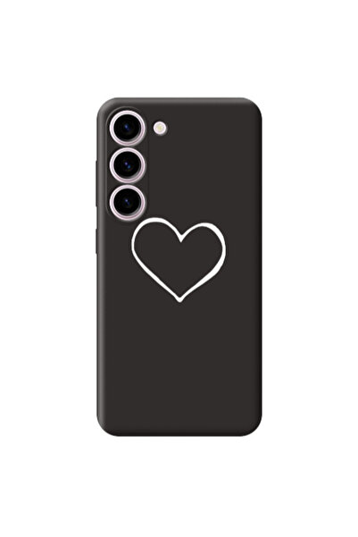 Other Samsung S23 Plus White heart Black Colored Silicone TPU Θήκη