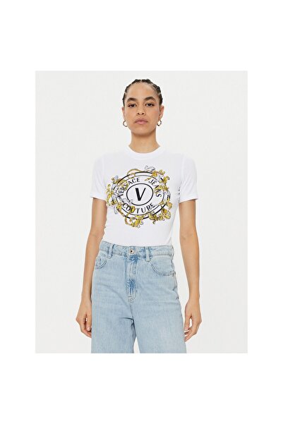 VERSACE JEANS COUTURE Tricou de damă 78HAHC01 CJ02C Alb