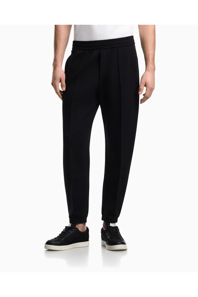 Emporio Armani Men's Regular Fit Cotton Regular Waist Straight Leg Black Trou...