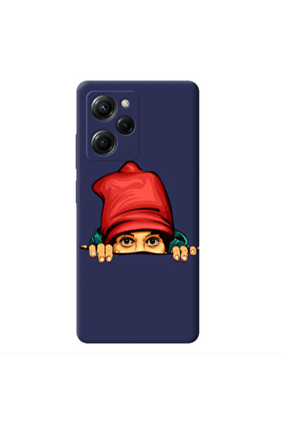 Other Xiaomi Poco X5 Pro Hidden Girl Dark blue Colored Silicone TPU Θήκη