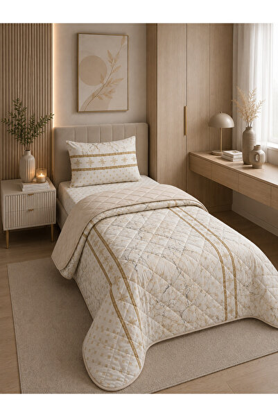 LilaMOON Colorful Single Patterned Quilted Pique Bedspread Set (Pique+Pillowc...
