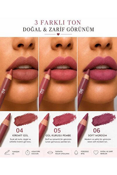 VitaMood Yaşam Lip Liner Set |   Thick Tip Matte Lip Liner, Soft Version,07-0...