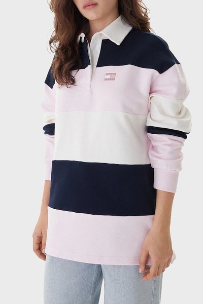 Tommy Jeans Çizgili Oversize Polo Yaka Sweat POLO YAKA SWEAT DW0DW21927 TOG