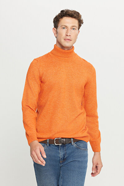 AC&Co / Altınyıldız Classics Men's Orange Standard Fit Regular Cut Full Turtl...
