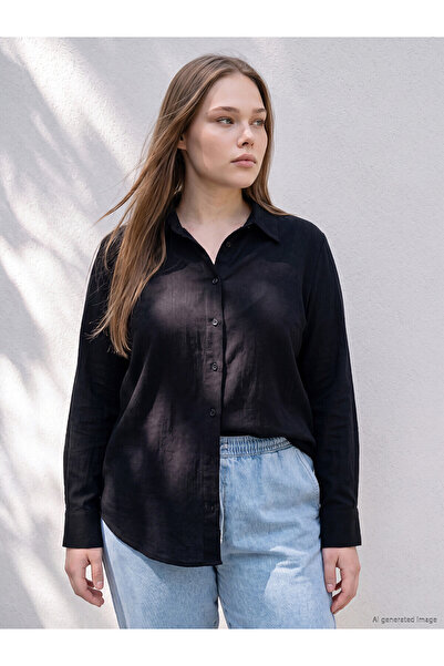 LC Waikiki Nevavm Big Size Women's Shirt with Difference
