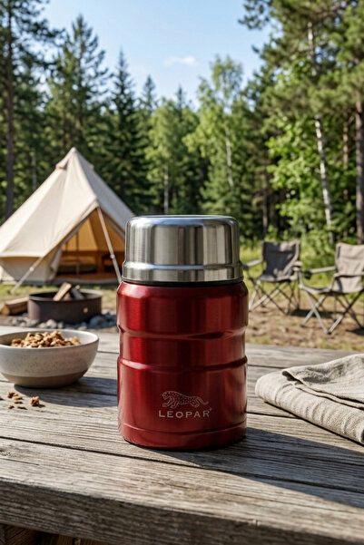 Cooker ترمس طعام بتصميم الفهد سعة 500 مل مع ملعقة YK1829
