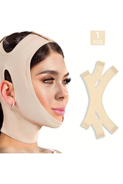 Choice1 Beige Medium Size V-Line Face Shaper & Facial Strap/Chin Lift - Low-A...