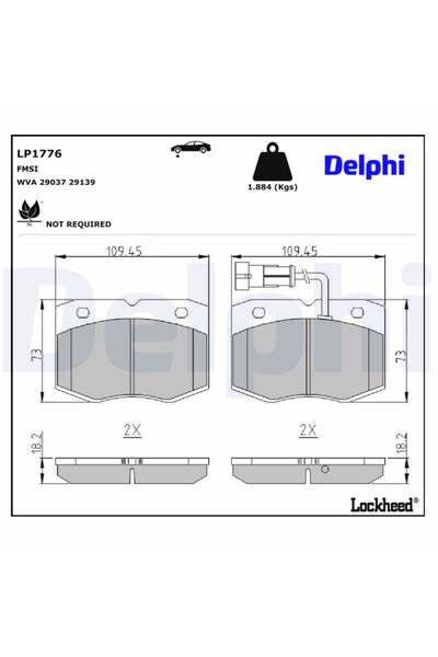 DELPHİ Placute Frana Fata Iveco Daily Ii 2.5d/2.8d 01.89-05.99 IVECO DAILY 2 ...