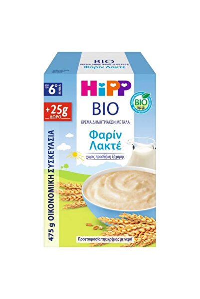Hipp | Bio Κρέμα Δημητριακών με Γάλα Φαρίν Λακτέ για 6m+ (450g + 25g Δώρο) | ...