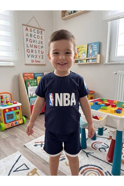 Efemkids Nba Printed 2-Piece Top-Bottom Set T-Shirt+Shorts Baby Set 2-5 Years...