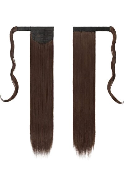 Estelle Long Straight Ponytail Extension Wrap Around Off Black Synthetic Hair...