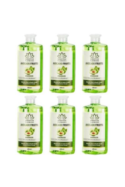 Sensitive Flowers Avacado Fruits Energize Shower Gel 6 X 650 ml