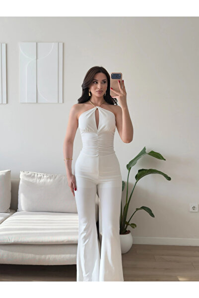 Zoom Butik İspanyol Zincir Detay Tulum - BEYAZ
