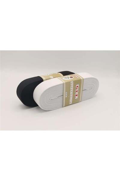 karantuhafiye 3 cm Wide Soft Woven Elastic Band / 10 Meters / White