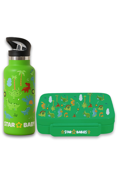 STAR BABiES - Lunch Box with 4 Compartments, BPA Free, Leak-Proof with Stainl...