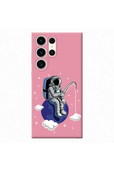 Other Samsung S23 Ultra Fishing space Pink Colored Silicone TPU Θήκη