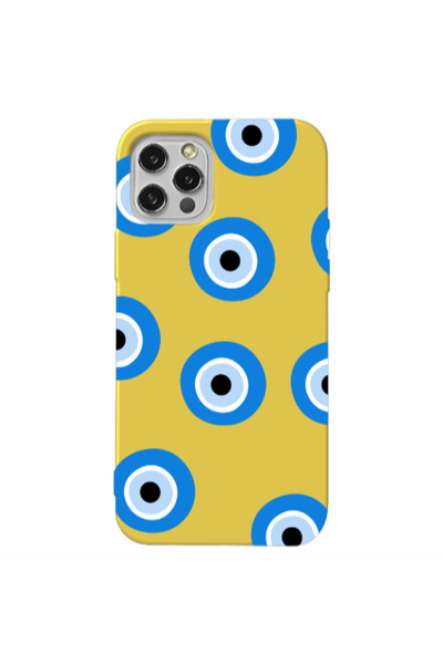 Other Apple iPhone 12 Pro Max Evil eyes beads Yellow Colored Silicone TPU Θήκη