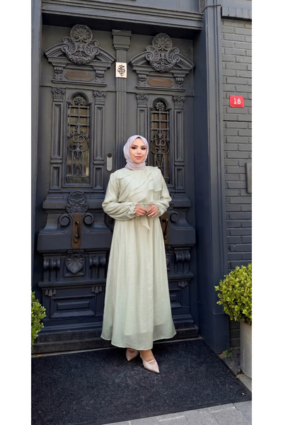 Butik Kadın Fırfır Detaylı Elbise