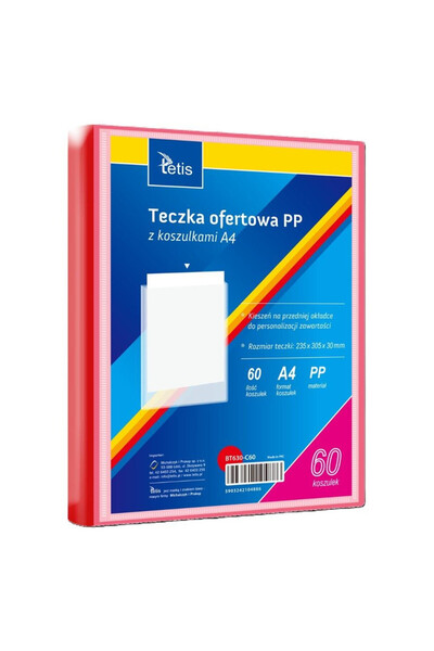 tetis Dosar A4 cu 60 folii si 13 compartimente, rosu