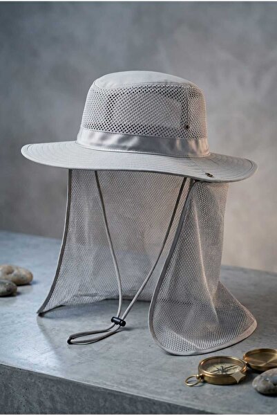 Betülce Unisex Safari Hat with Neck Flap - Breathable Mesh Sun Protection Nat...