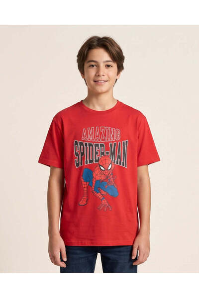 REDTAG Senior Boy Red Graphic T Shirt