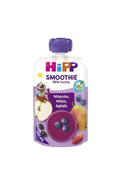 Hipp Βιολογικό Σμούθι Μύρτιλο, Μήλο και Αχλάδι, 120ml