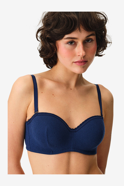 Penti Women Lotus Pointel Navy Strapless Wired Bra