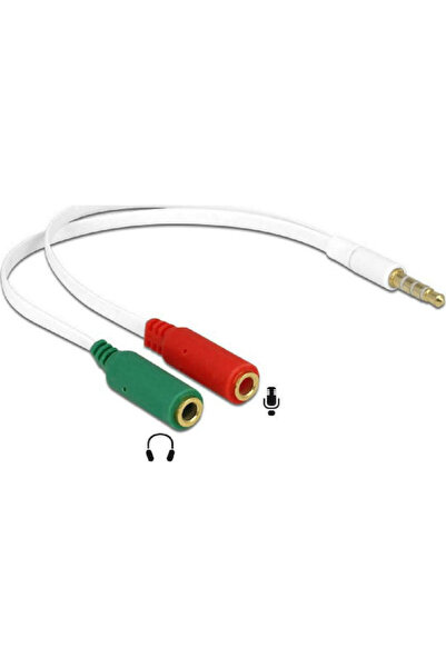 DELOCK Μετατροπέας 3.5mm αρσενικό σε 3.5mm 2x θηλυκό Λευκό 1 τεμάχιο 65447