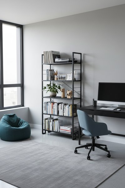 Vovikon 5 Katlı Metal Kitaplık, Çok Amaçlı Dekoratif Düzenleyici
