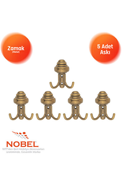 Nobel Sarikli Askı, Metal Vestiyer Askısı, Antik Sari, Duvar ve Dolap Askılığ...