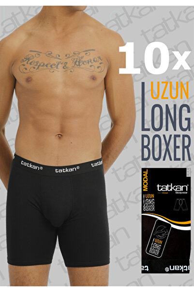 TATKAN BODYWEAR Tatkan - 10'lu Uzun (LONG) Penye Modal Boxershort