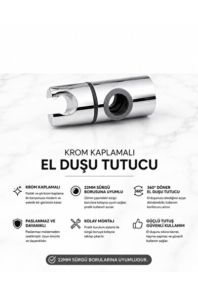 idimax Robot Duş Seti El Duşu Tutucu (Yedek Parça)
