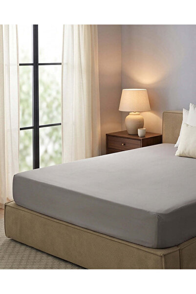 REDTAG Grey Fitted Sheet (King Size)