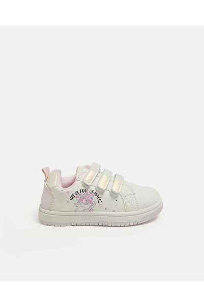 REDTAG Girls White Unicorn Print Low Top Sneakers